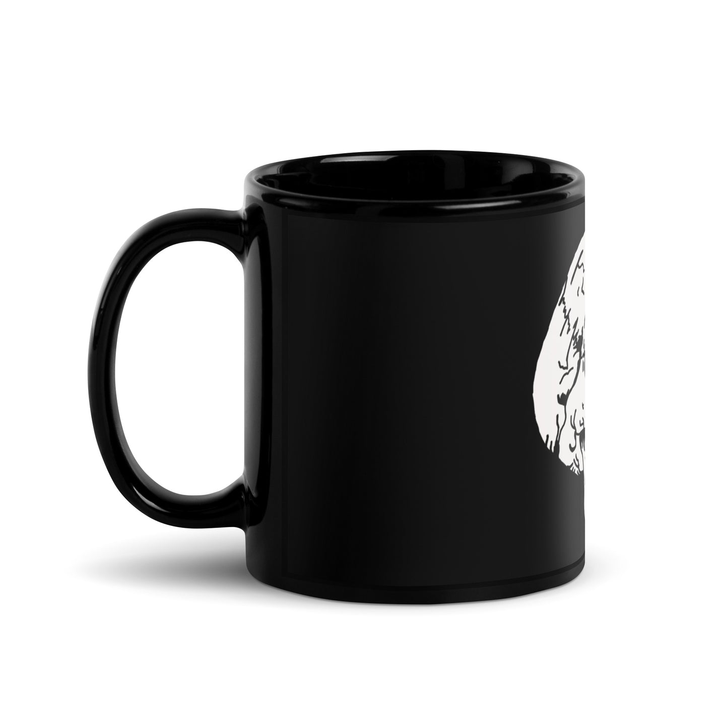 Gold Tooth Skull Black Glossy Mug
