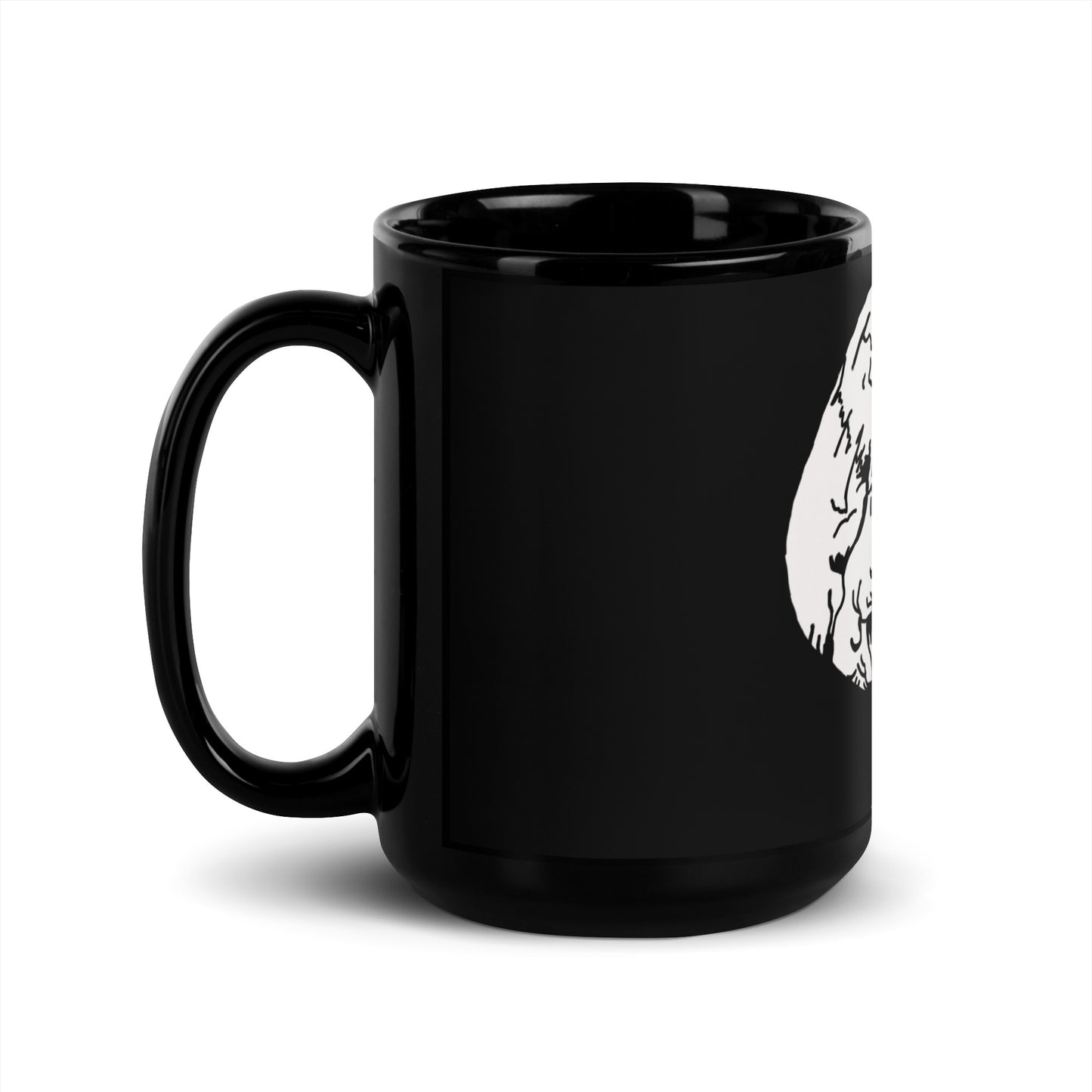 Gold Tooth Skull Black Glossy Mug