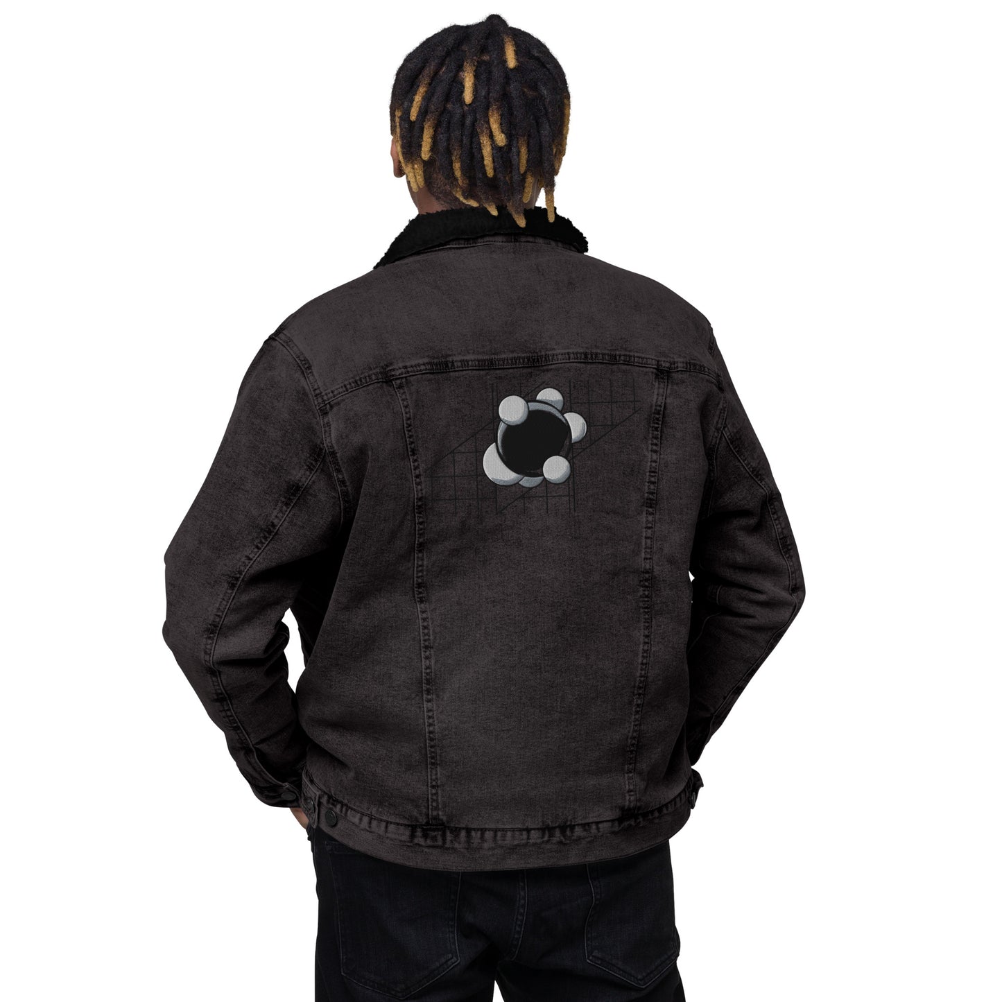 B/W Carbon Unisex denim sherpa jacket