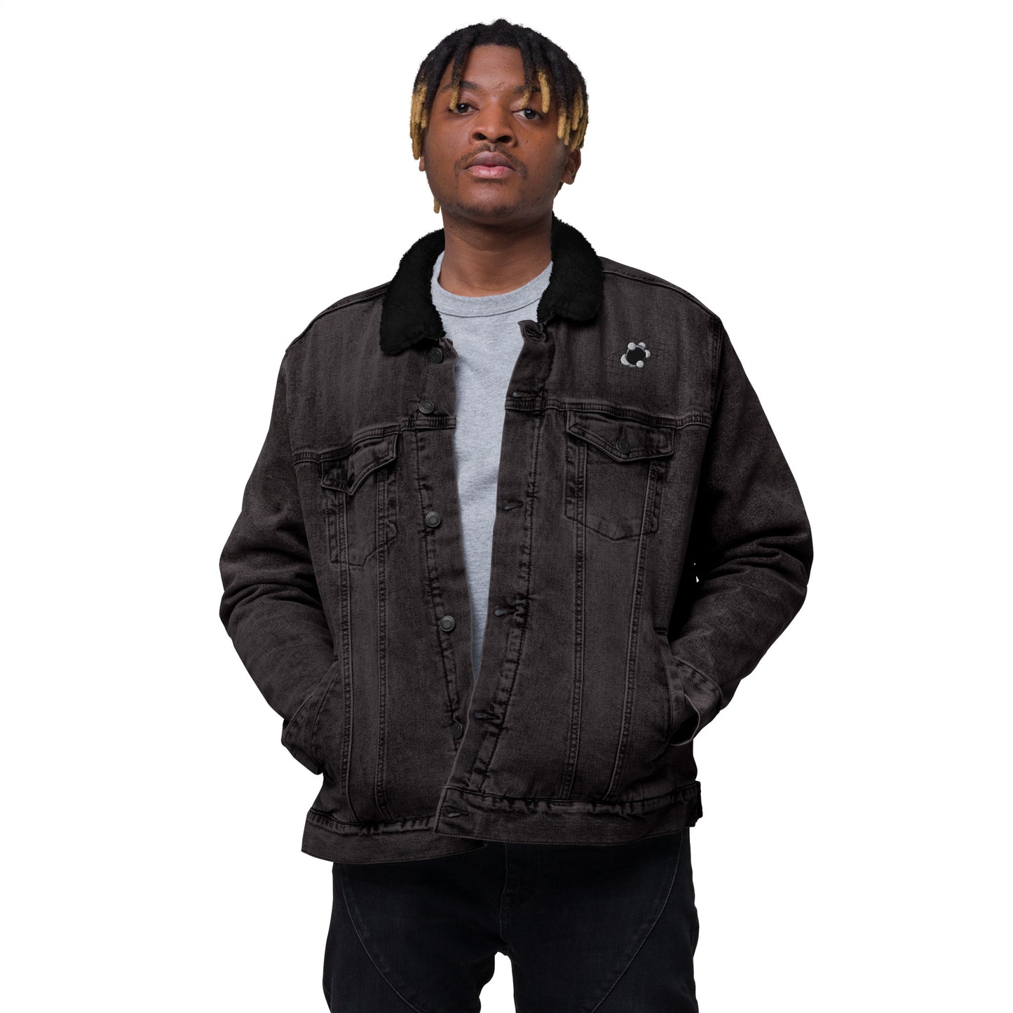 B/W Carbon Unisex denim sherpa jacket