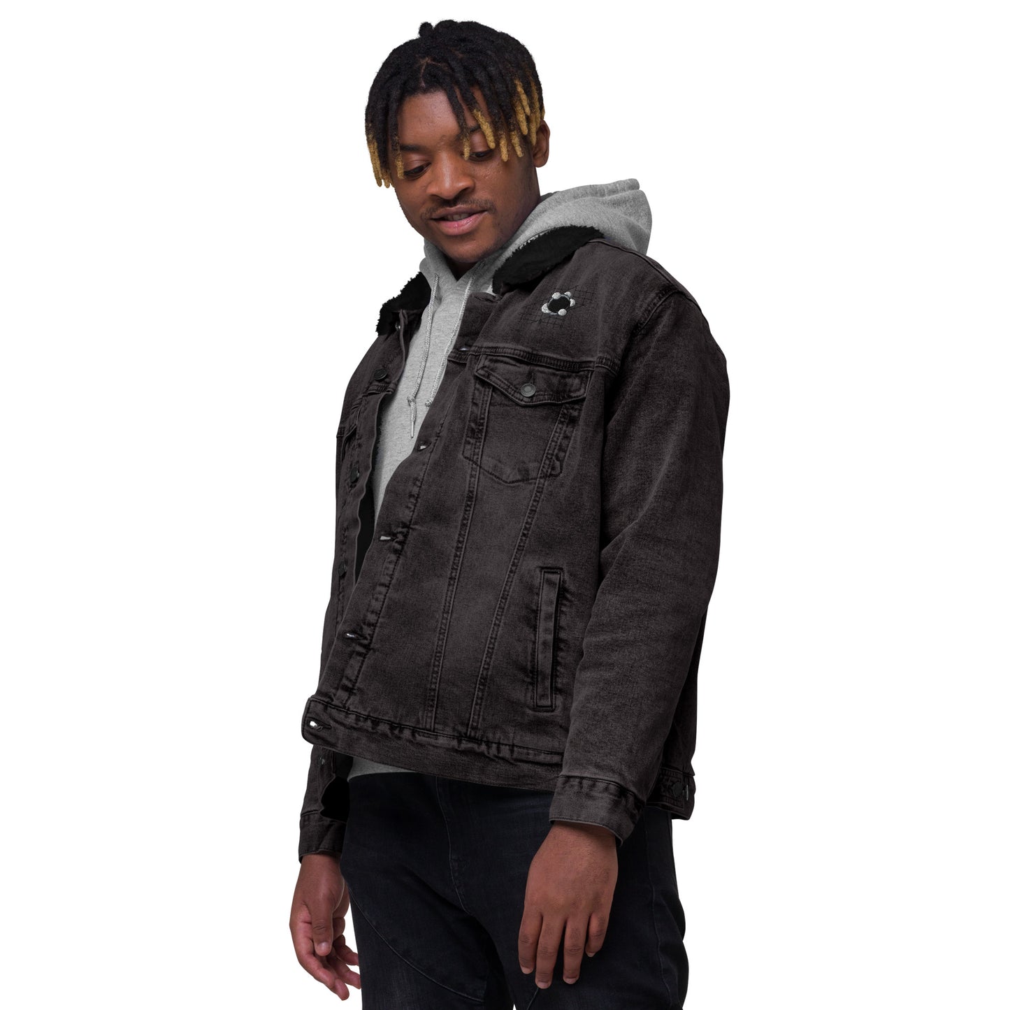 B/W Carbon Unisex denim sherpa jacket