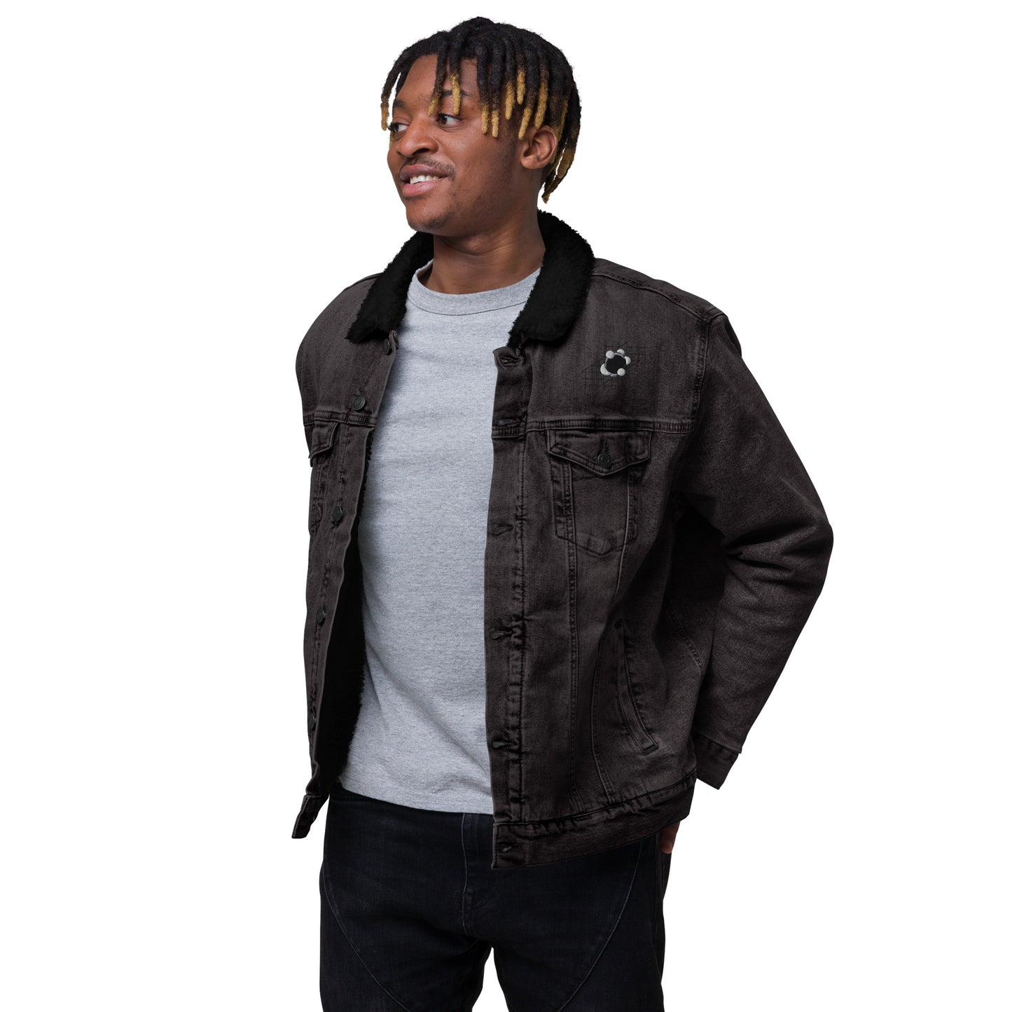 B/W Carbon Unisex denim sherpa jacket
