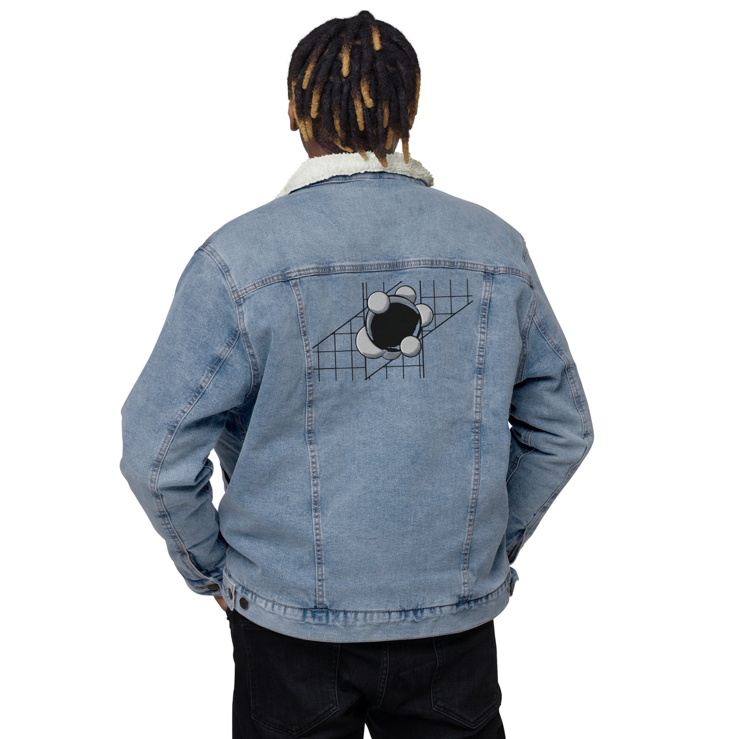 B/W Carbon Unisex denim sherpa jacket
