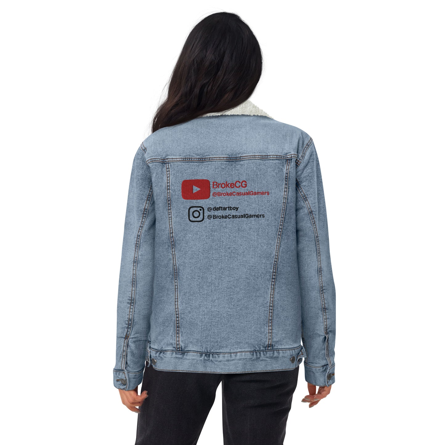 BCG logo 2 Unisex denim sherpa jacket