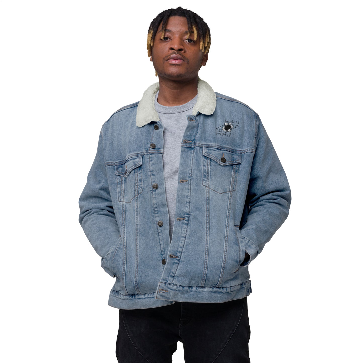 B/W Carbon Unisex denim sherpa jacket