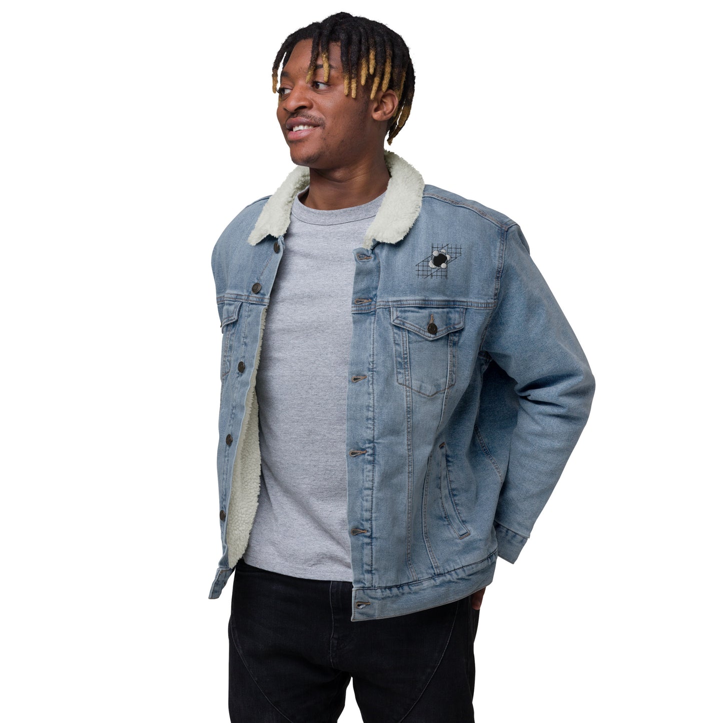B/W Carbon Unisex denim sherpa jacket