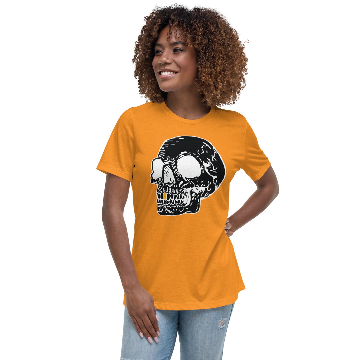 Inverted Gold Tooth Skull Women's Relaxed T-Shirt