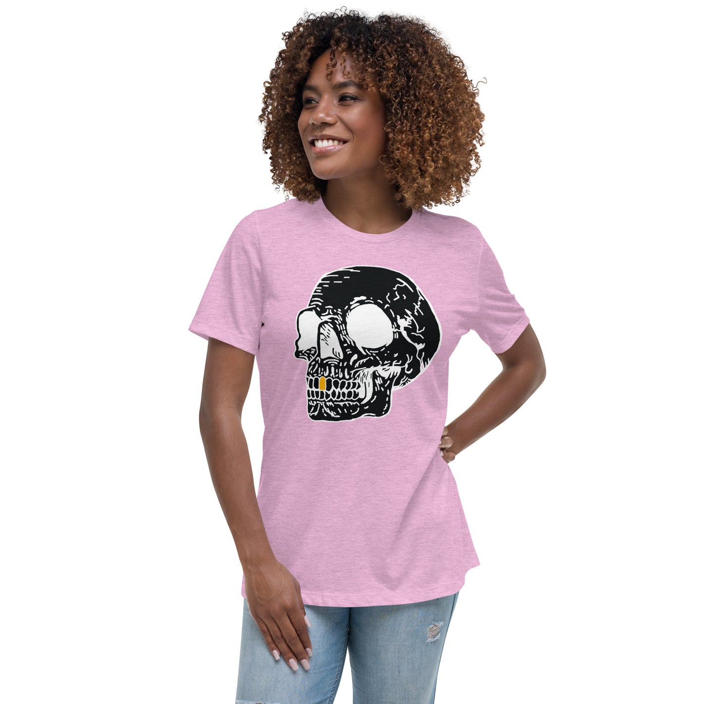 Inverted Gold Tooth Skull Women's Relaxed T-Shirt