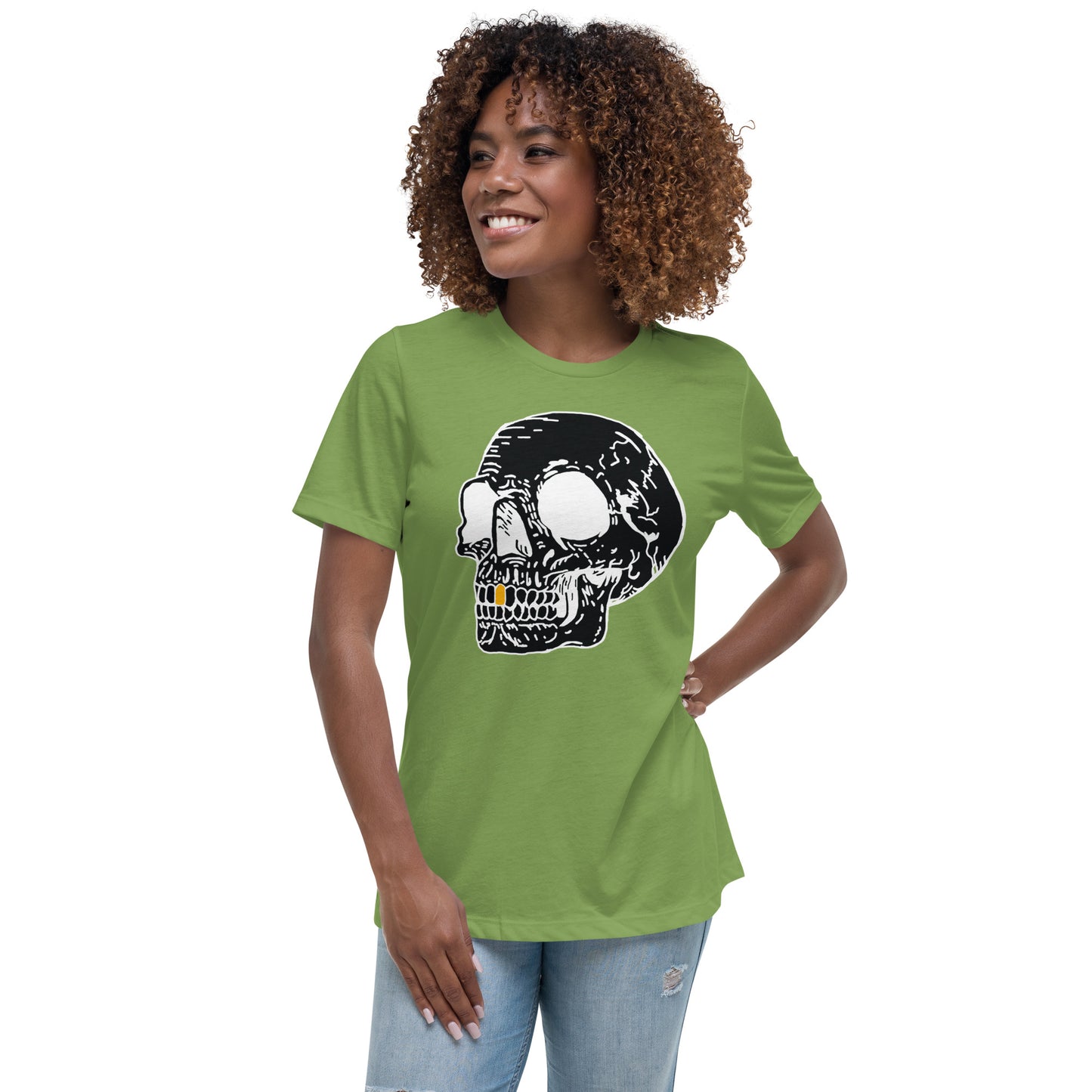 Inverted Gold Tooth Skull Women's Relaxed T-Shirt